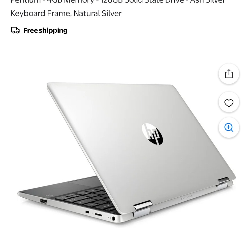 HP Silver Convertible 2-in-1 Laptop